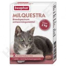 Beaphar Milquestra ontwormingsmiddel Kat 2-12 kg - 2 Tabl