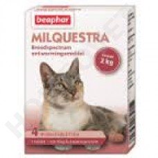 Beaphar Milquestra ontwormingsmiddel Kat 2-12 kg - 4 Tabl